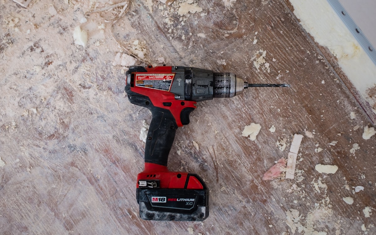 Cordless drill ready for a home repair job